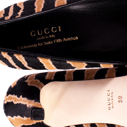 Gucci Pony Hair Tiger Platform Pumps Heels 39 7 of 10