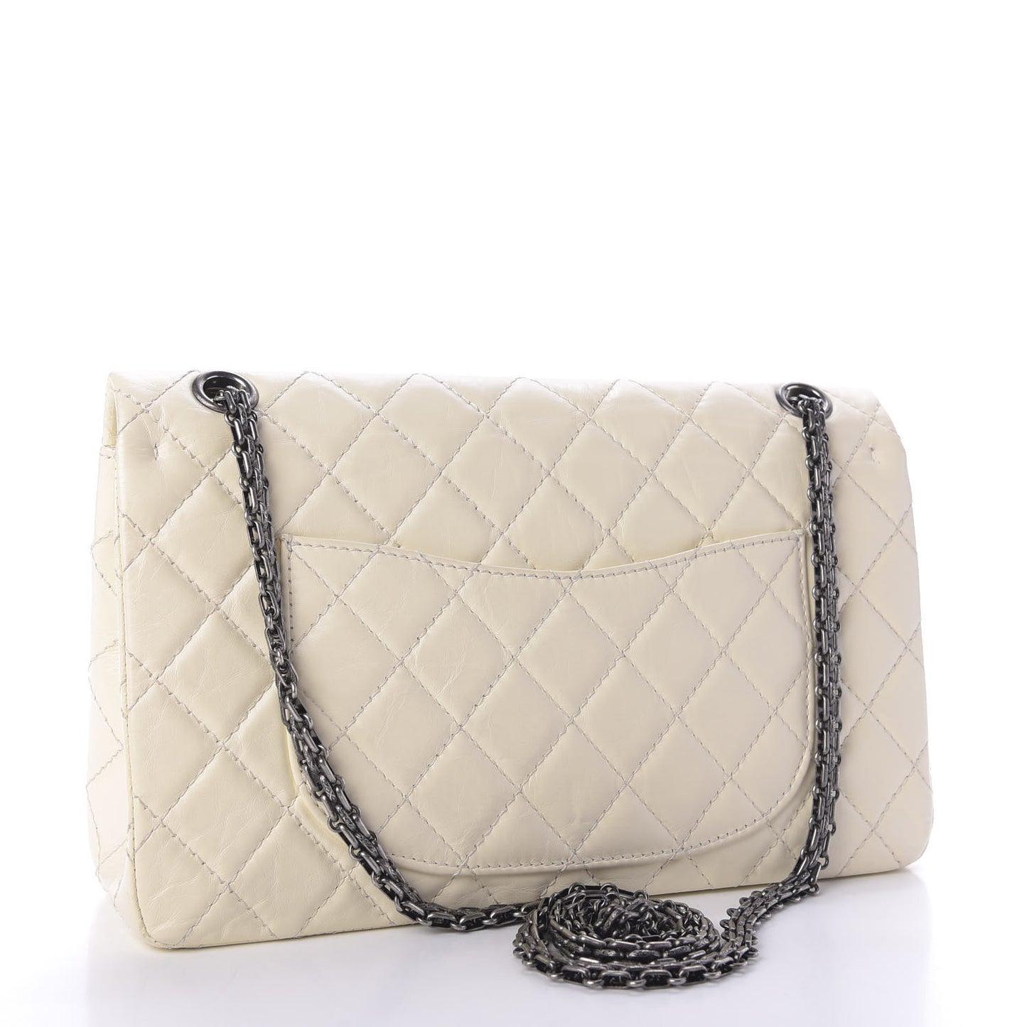 Aged Calfskin Quilted 2.55 Reissue 226 Flap White