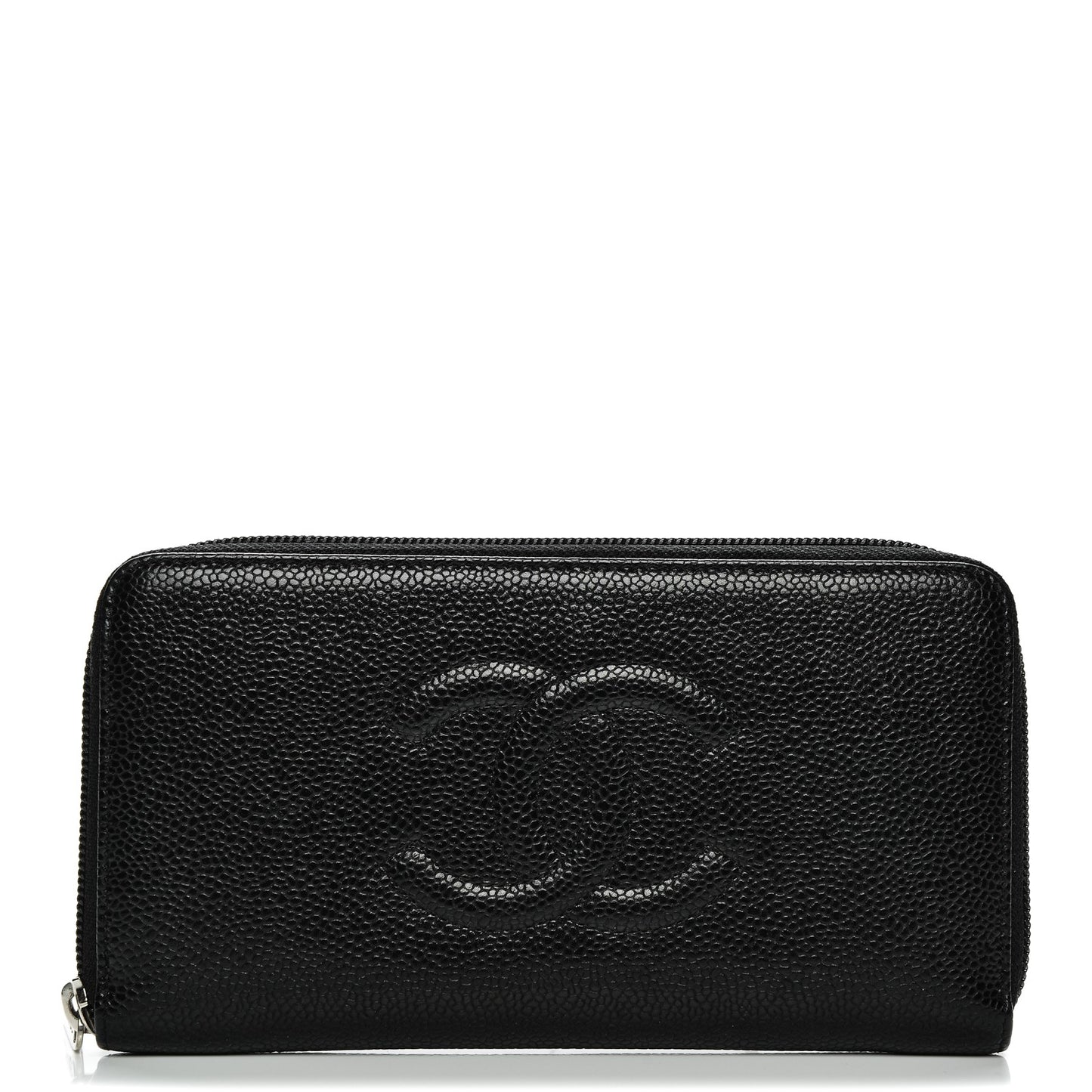 Caviar Large Timeless CC Zip Around Wallet Black