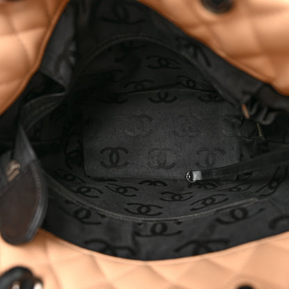 Chanel Calfskin Quilted Medium Cambon Tote Beige Black 5 of 13
