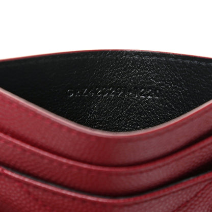 Saint Laurent Grain De Poudre Matelasse Chevron Monogram Credit Card Case Opyum Red 6 of 7