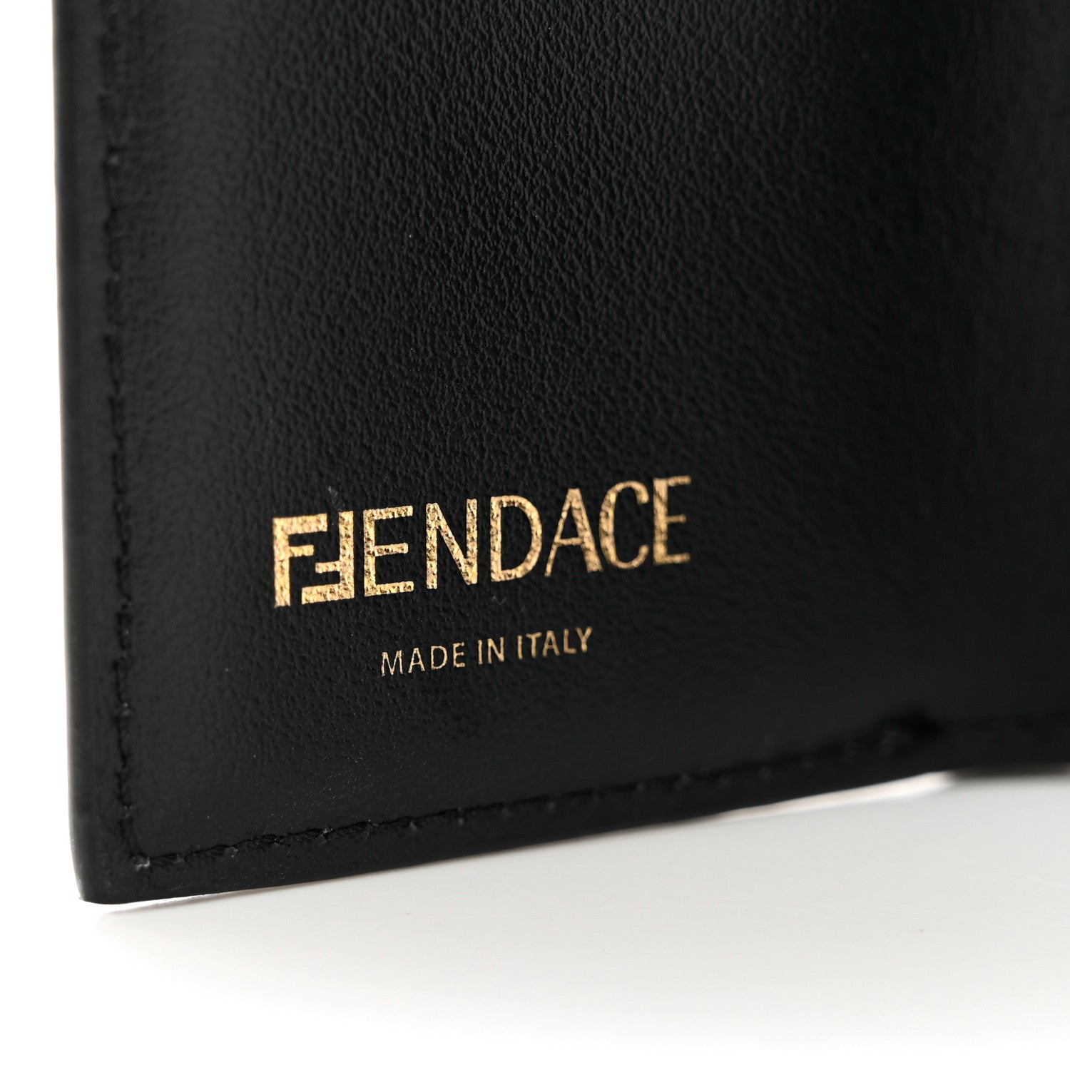 Fendi X VERSACE Glazed Fabric Fendace FF Baroque Micro Tri-Fold Wallet Gold Tobacco Black 6 of 7