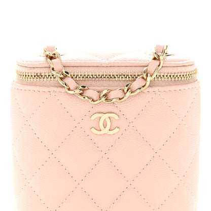 Chanel Caviar Quilted Small Vertical Coco Beauty Vanity Case With Chain Light Pink 8 of 14