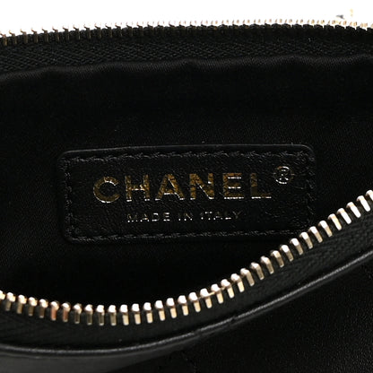 Chanel Mesh Calfskin Small Coco Beach Shopping Tote Transparent Black 6 of 10