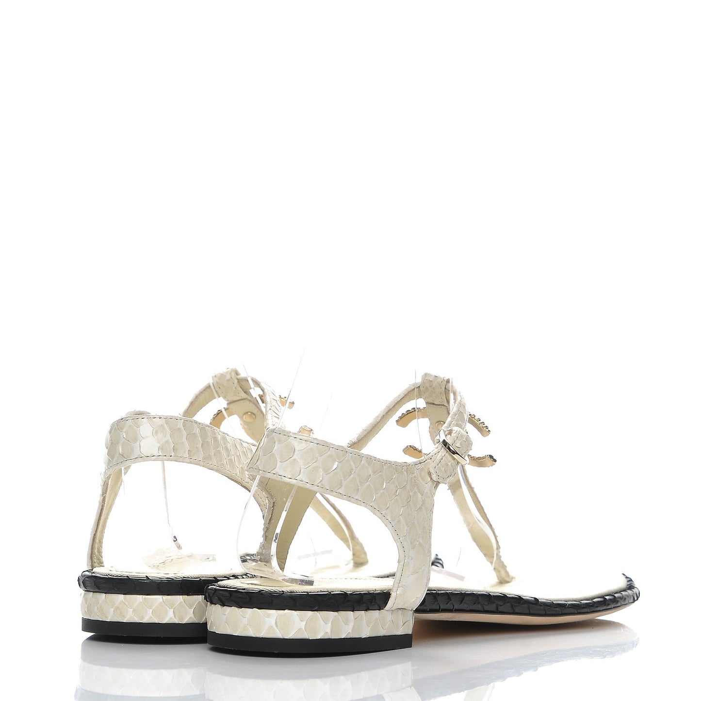 Python CC Thong Sandals 38 Beige Clair