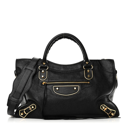 Balenciaga Chevre Gold Metallic Edge Hardware City Black 1 of 11
