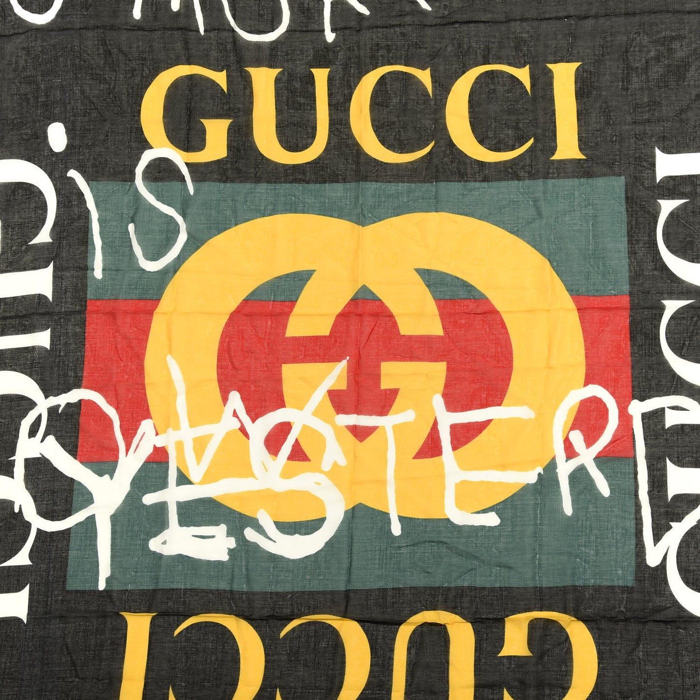 Modal Silk Coco Capitan Logo Square Scarf Black