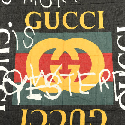 Gucci Modal Silk Coco Capitan Logo Square Scarf Black 2 of 4