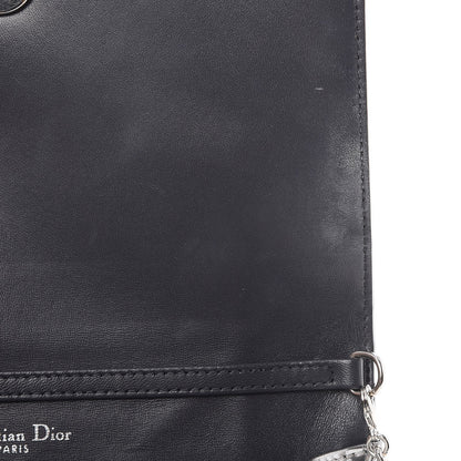 Christian Dior Metallic Patent Micro-Cannage Diorama Wallet on Chain Pouch Silver 9 of 10