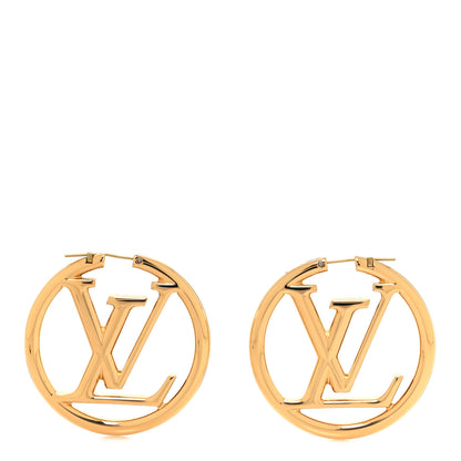 Louis Vuitton Metal Louise Hoop Earrings Gold 1 of 5