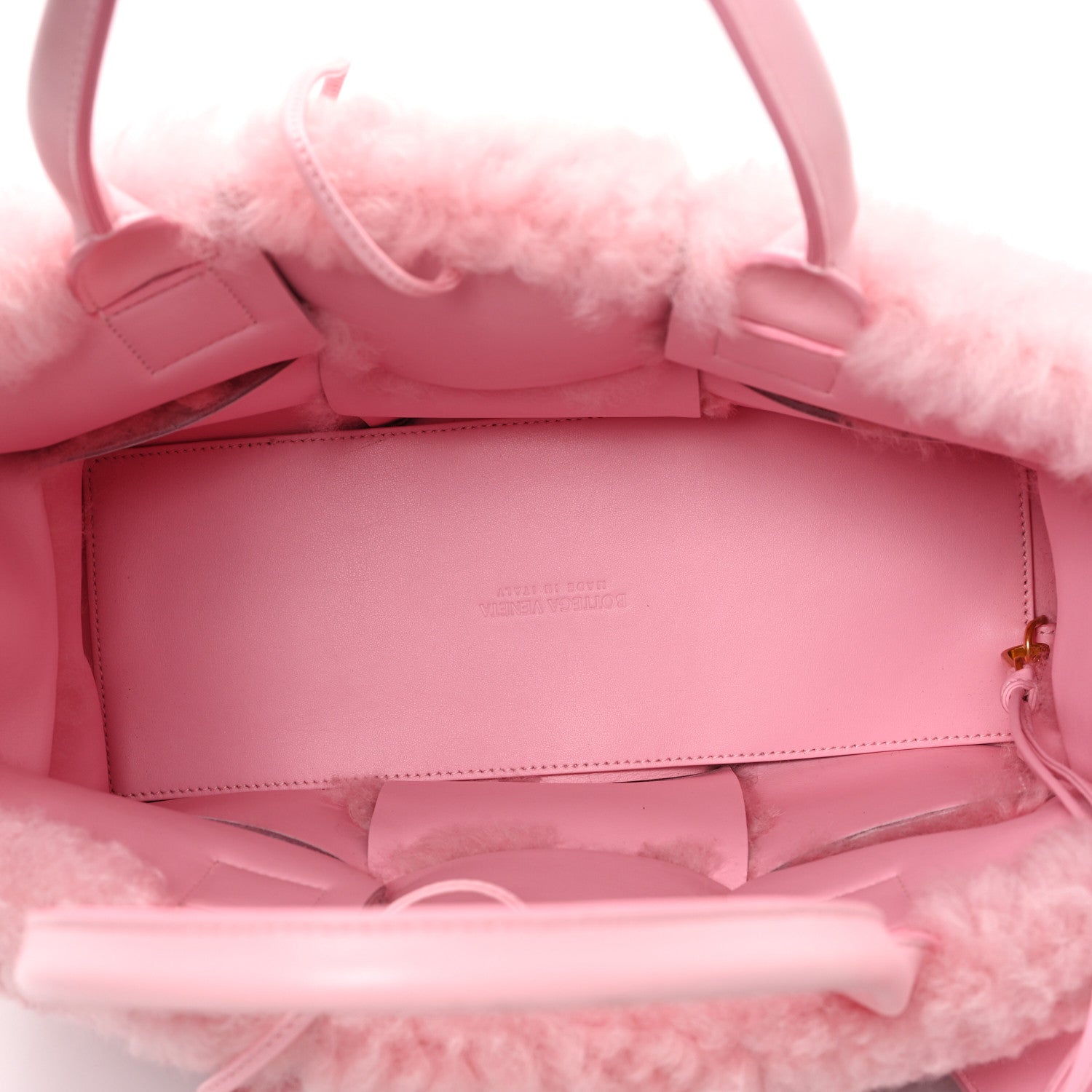 Bottega Veneta Shearling Small Intrecciato Arco Tote Popsicle 6 of 10