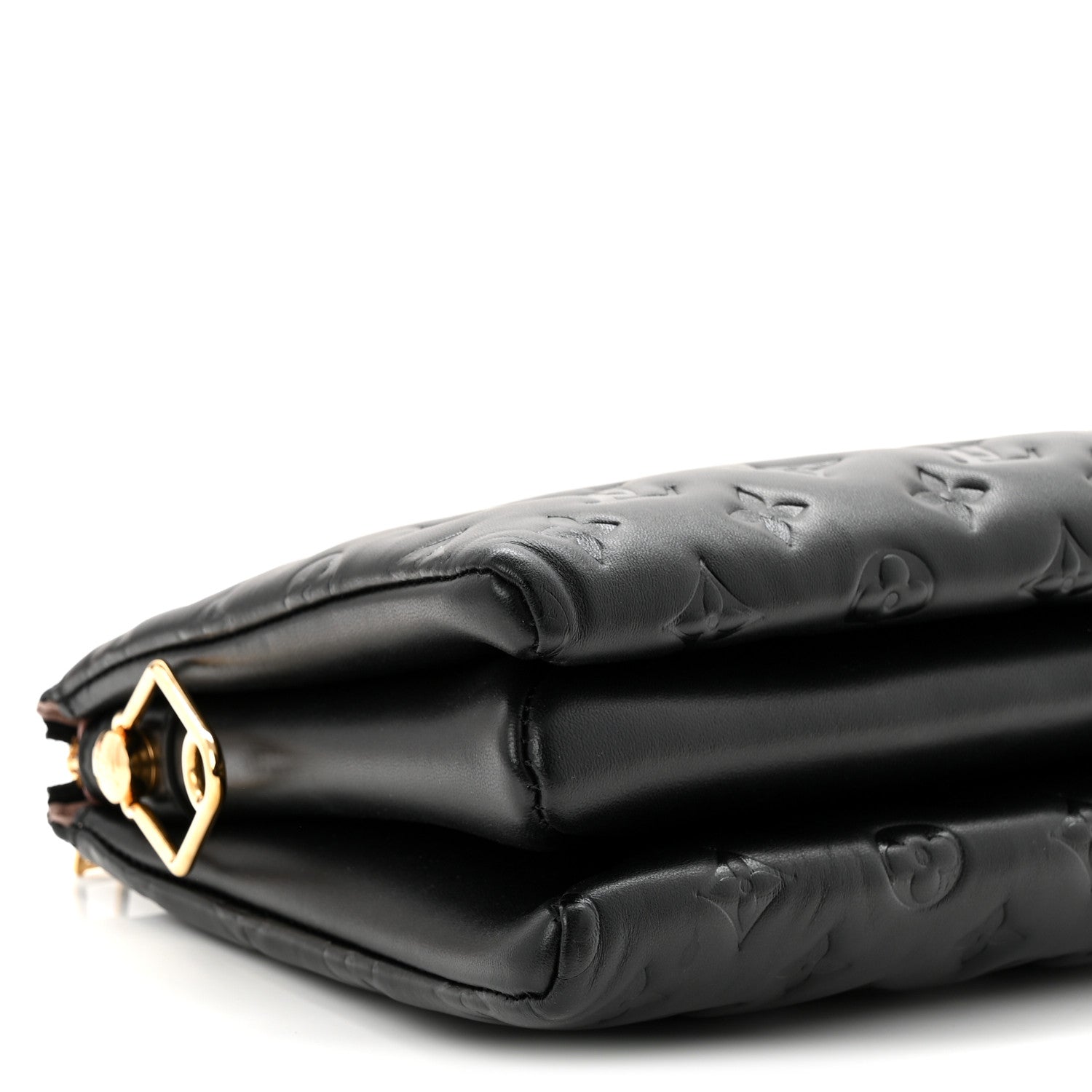 Louis Vuitton Lambskin Embossed Monogram Coussin PM Black 8 of 9