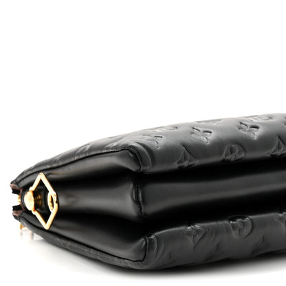 Louis Vuitton Lambskin Embossed Monogram Coussin PM Black 8 of 9