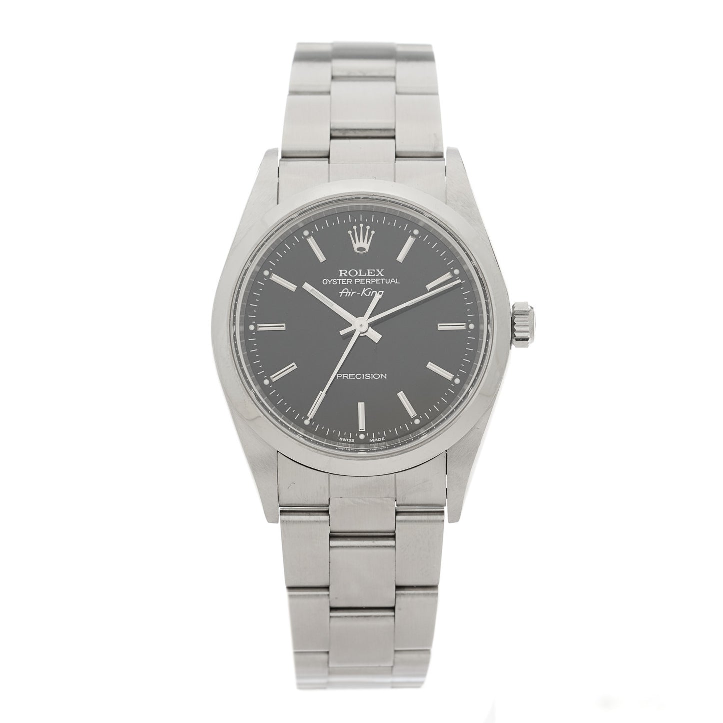 Stainless Steel 34mm Air-King Oyster Perpetual Precision Watch Black 14000