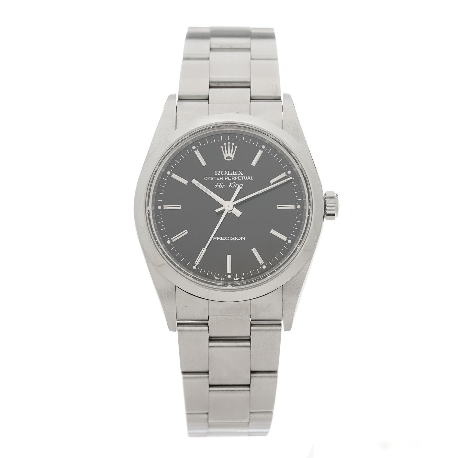 Rolex Stainless Steel 34mm Air-King Oyster Perpetual Precision Watch Black 14000 1 of 4