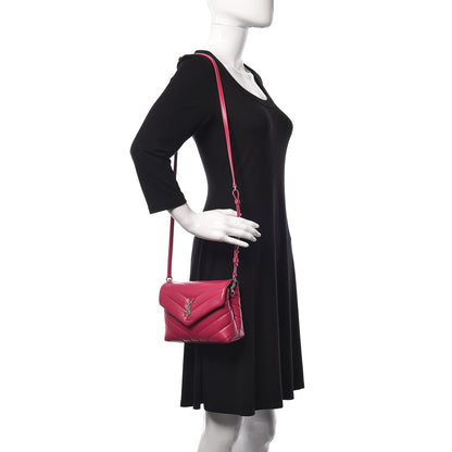 Saint Laurent Calfskin Y Quilted Monogram Toy Loulou Crossbody Bag Freesia 2 of 10