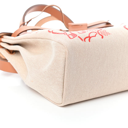 Hermes Vache Hunter Toile Pegase Pop Herbag Zip Retourne 31 PM Capucine Ecru 7 of 8