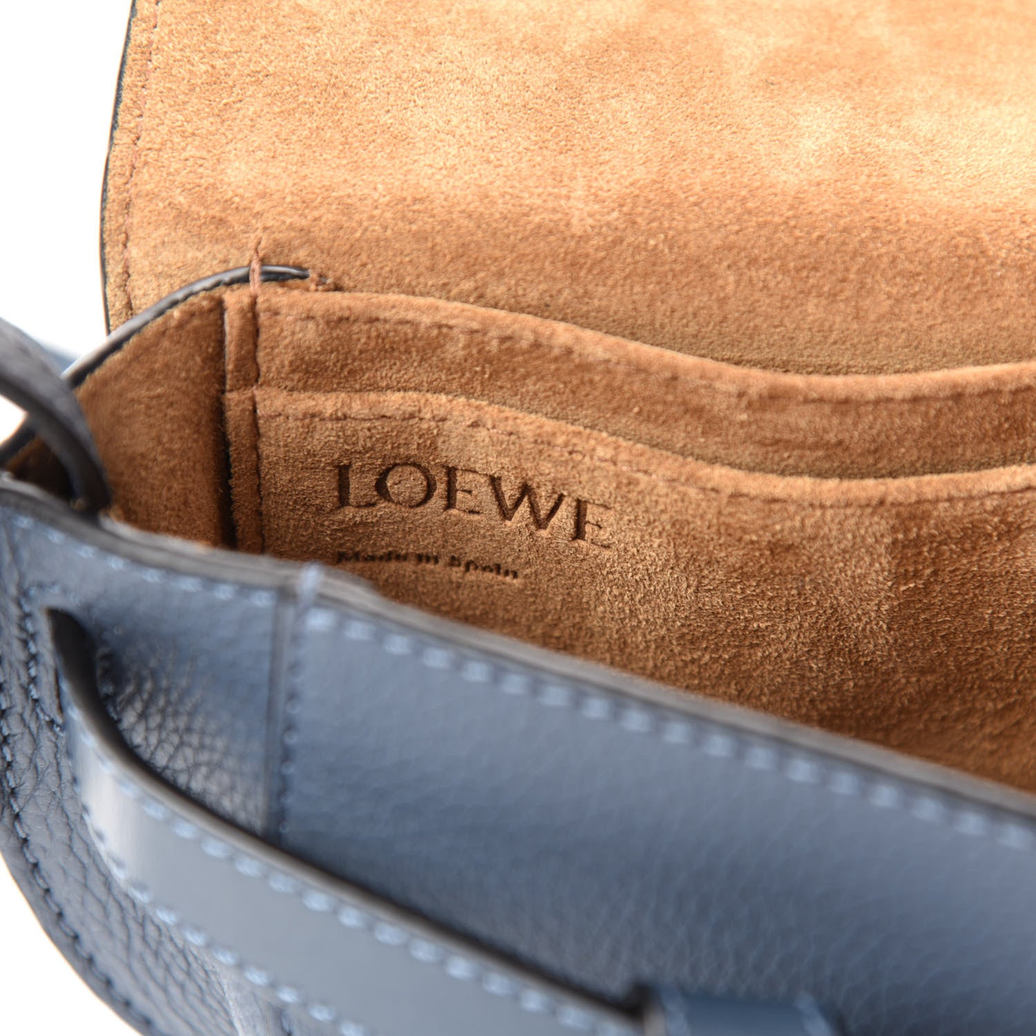 Loewe Grained Calfskin Mini Gate Crossbody Bag Steel Blue 8 of 10