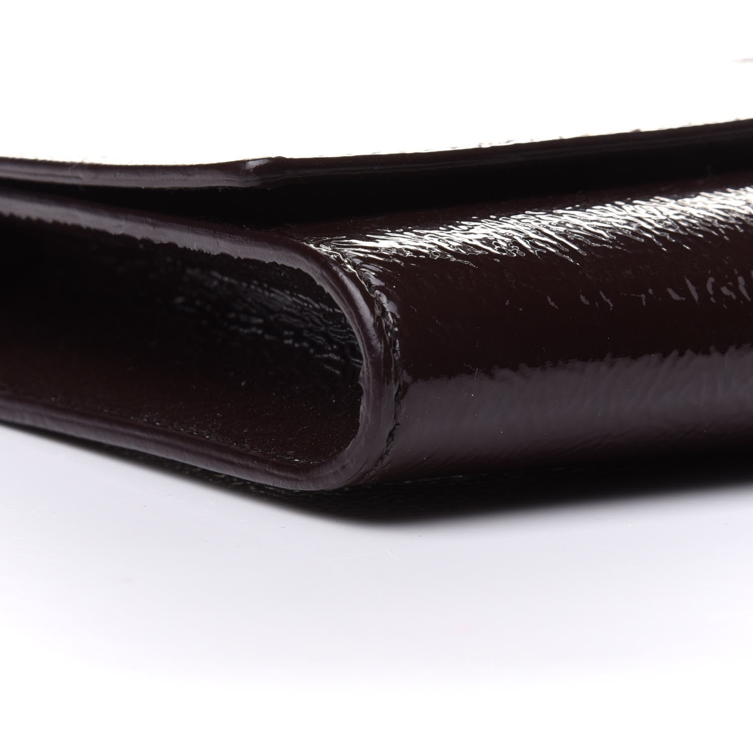 Saint Laurent Textured Patent Calfskin Monogram Large Belle De Jour Clutch Dark Brown 8 of 10