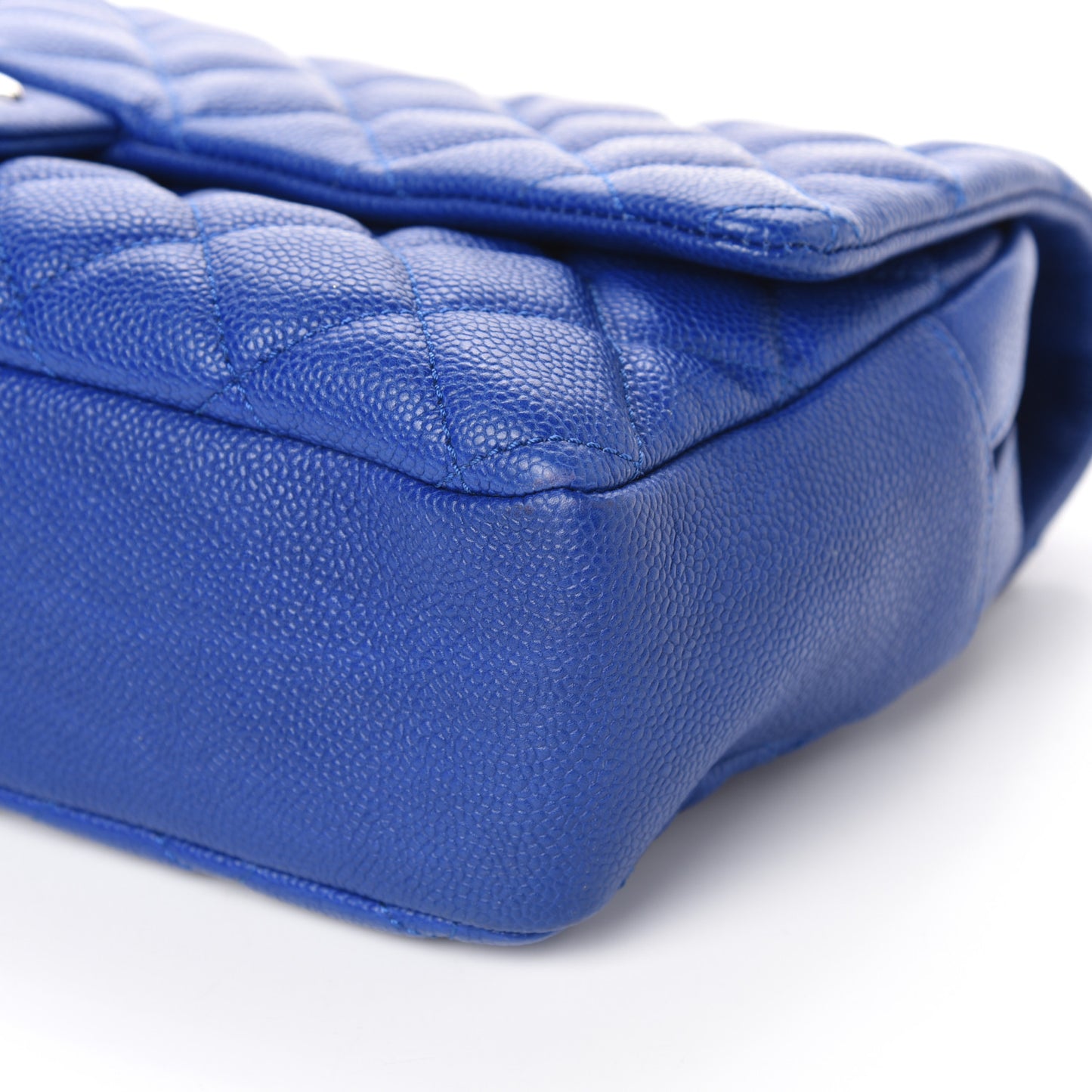 Caviar Quilted Jumbo Easy Flap Blue