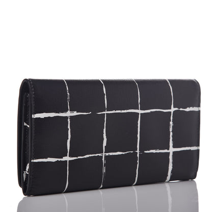 Balenciaga Saffiano Square Check Wallet Black White 3 of 8