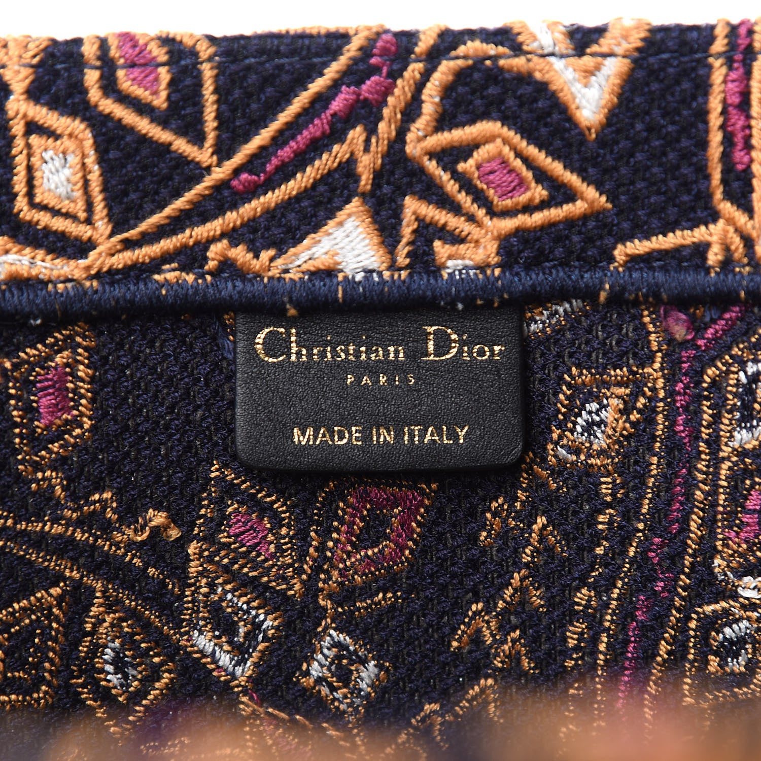 Christian Dior Embroidered Dior Animals Monkey Canvas Book Tote Orange Multicolor 5 of 9