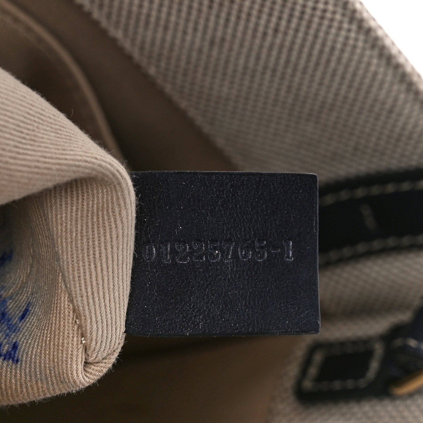 Cotton Calfskin Small Woody Ribbon Tote With Strap Black Blue