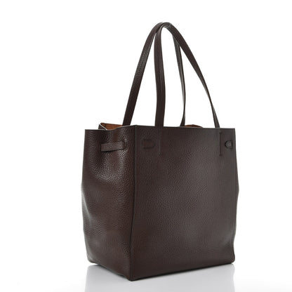 Celine Shiny Grained Calfskin Medium Belt Cabas Phantom Brown 3 of 7