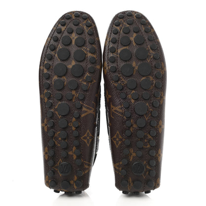 Louis Vuitton Monogram Mens Arizona Car Shoe Moccasin Loafers 39 Macassar 5 of 10