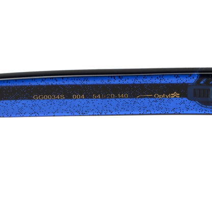 Gucci Acetate Square Frame Web Glitter Sunglasses GG0034S Brown Blue 5 of 8