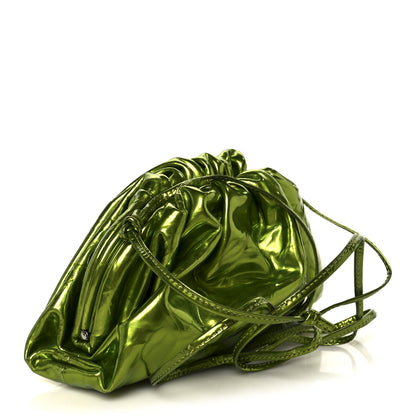 Bottega Veneta Metallic Crushed Calfskin The Mini Pouch Chlorophyll 4 of 12