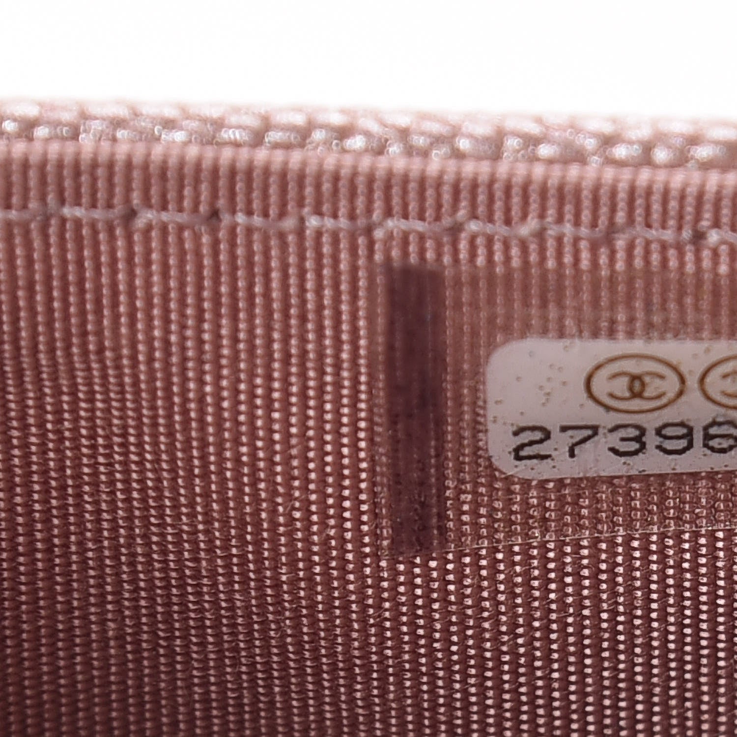 Chanel Metallic Caviar Chevron Quilted Vintage Mademoiselle Flap Card Holder Pink 8 of 9