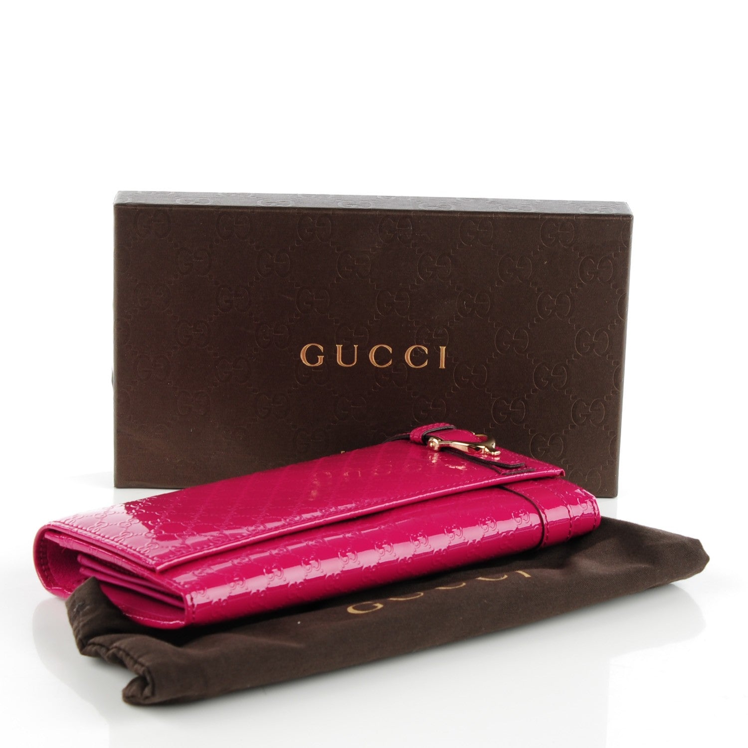 Gucci Patent Microguccissima Nice Wallet Bright Bouganville 4 of 7