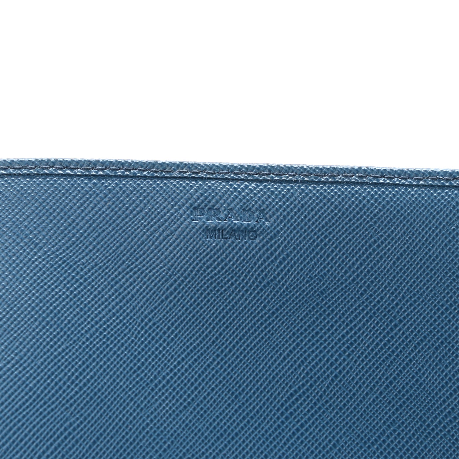 Prada Saffiano Metal Large Chain Wallet Cobalto 6 of 11