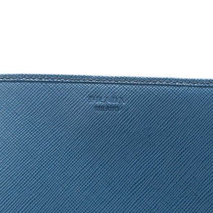 Prada Saffiano Metal Large Chain Wallet Cobalto 6 of 11