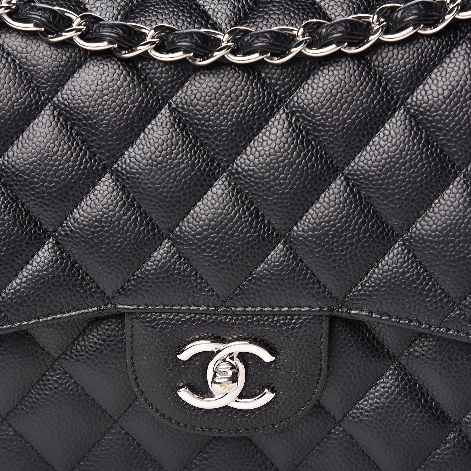 Chanel Caviar Quilted Jumbo Double Flap Black 10 of 11