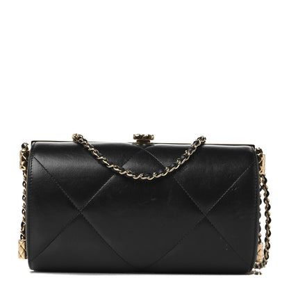 Chanel Lambskin Evening Clutch Black White 1 of 9