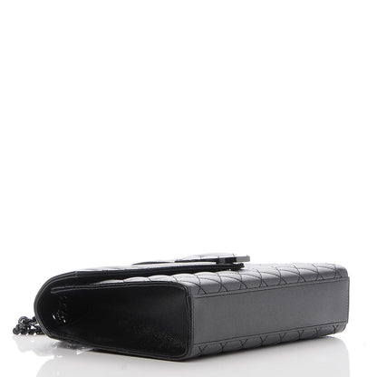 Saint Laurent Grain De Poudre Textured Mixed Matelasse Triquilt Medium Monogram Satchel Black 5 of 8