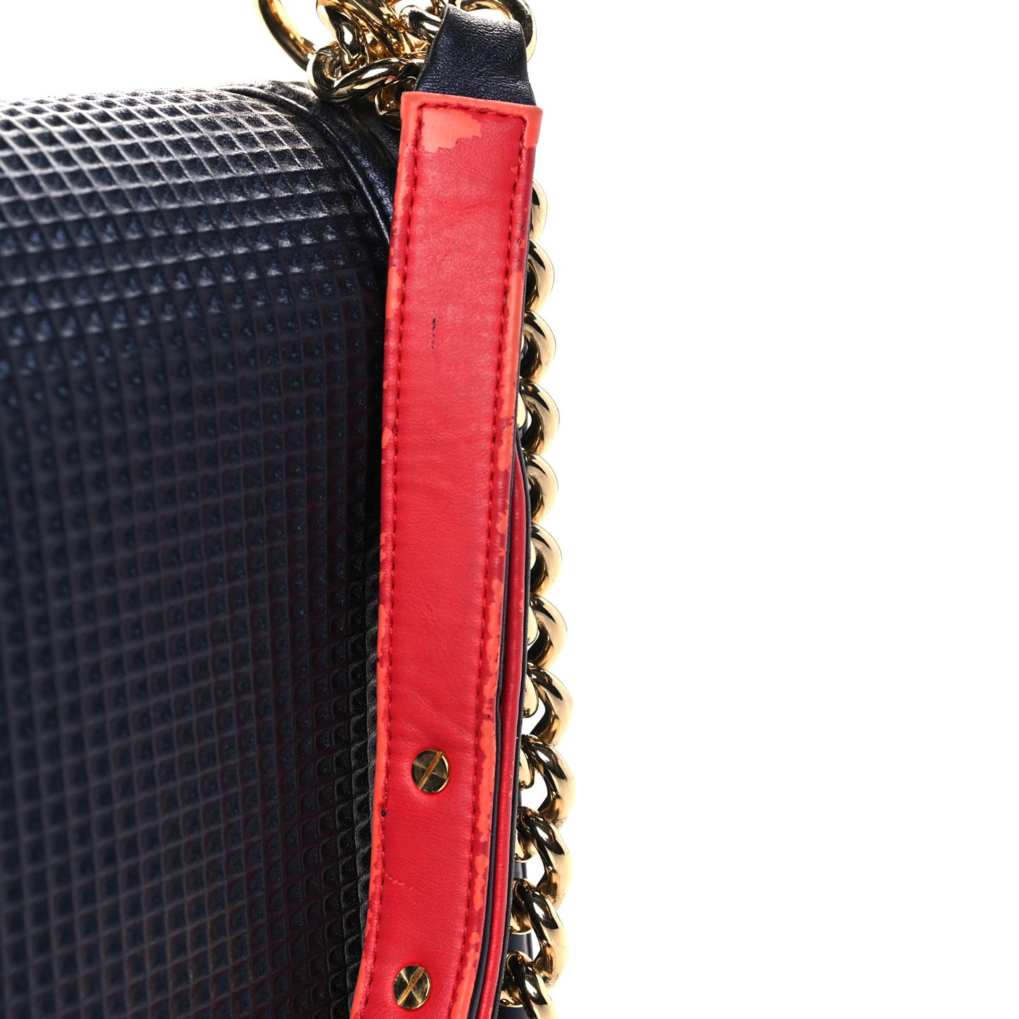 Lambskin Embossed New Medium Boy Cube Flap Navy