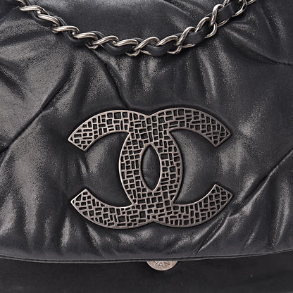 Chanel Iridescent Calfskin Glint Flap Black 8 of 11