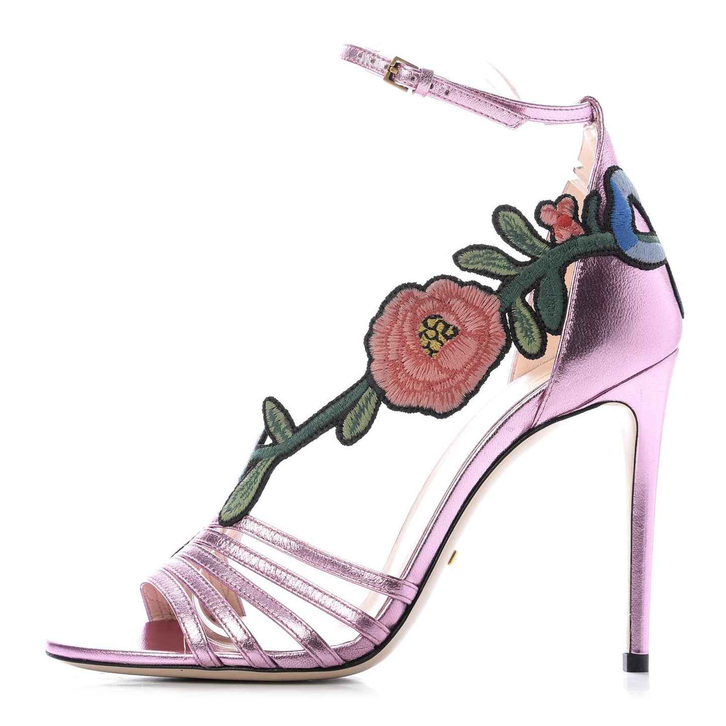 Metallic Nappa Ophelia High Heel Sandals 38 Rosa