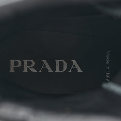 Prada Spazzolato Rois Re-Nylon Metal Triangle Logo Mens 40mm Combat Boots 9.5 Black 7 of 13