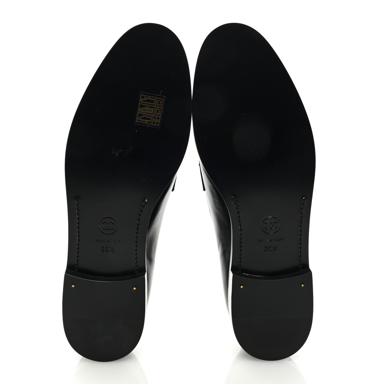 Chanel Shiny Calfskin CC Moccasin Loafers 39.5 Black 5 of 8
