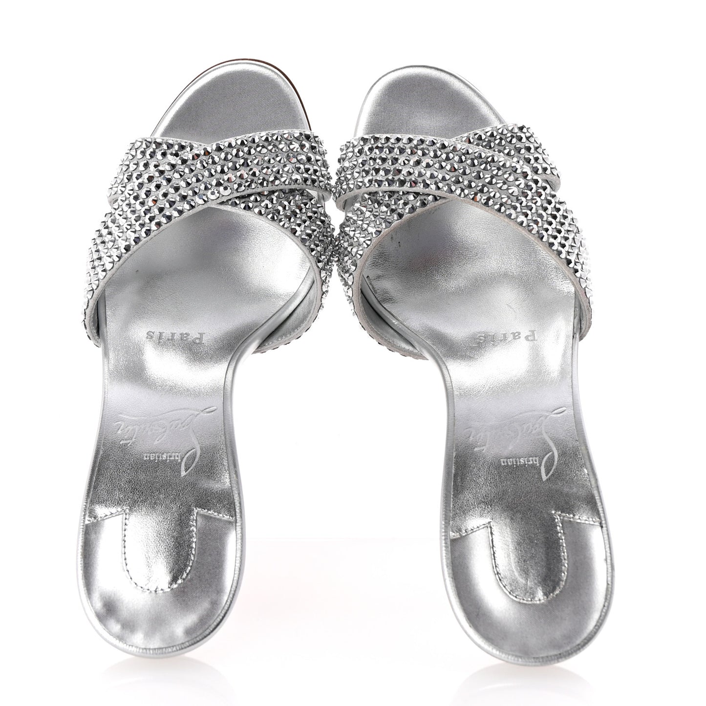 Suede Metallic Kid Lambskin Strass Mariza Is Back 85 Sandals 35 Silver