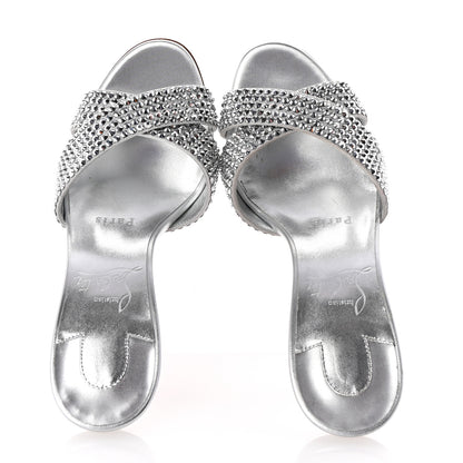 Christian Louboutin Suede Metallic Kid Lambskin Strass Mariza Is Back 85 Sandals 35 Silver 2 of 9