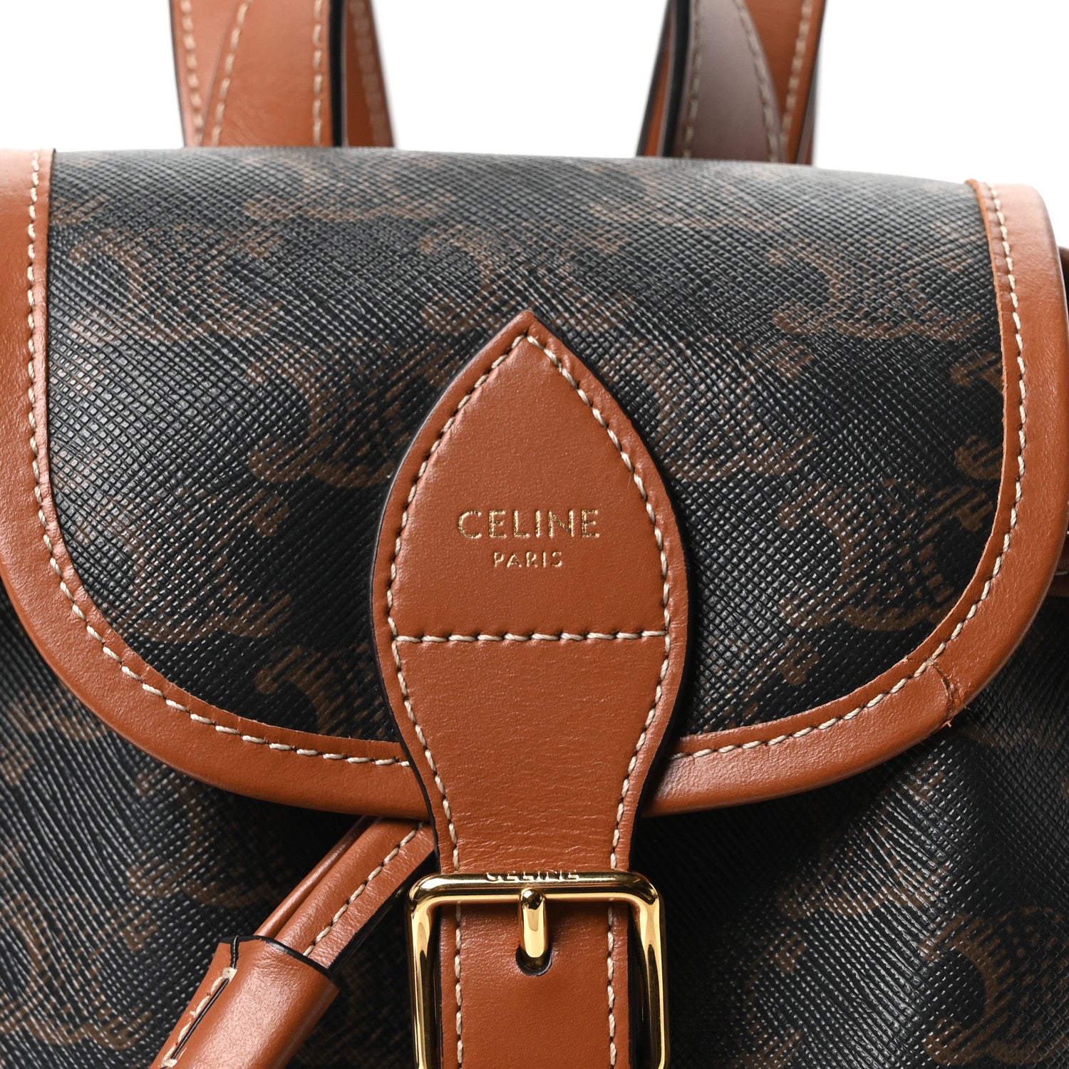 Celine Triomphe Canvas Calfskin Mini Folco Backpack Tan 1928743 – FASHIONPHILE
