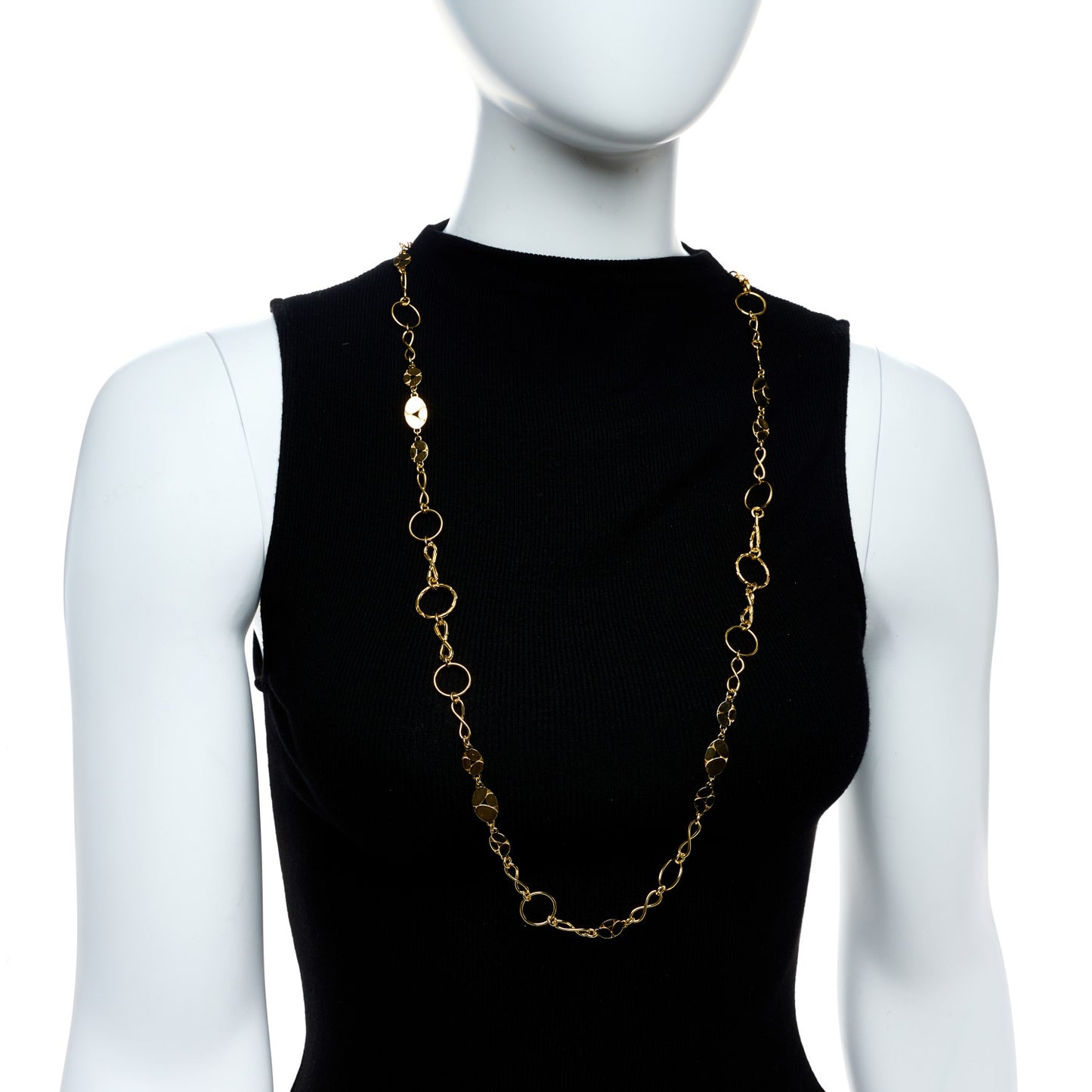 18K Yellow Gold Kali Round Link Infinity Necklace