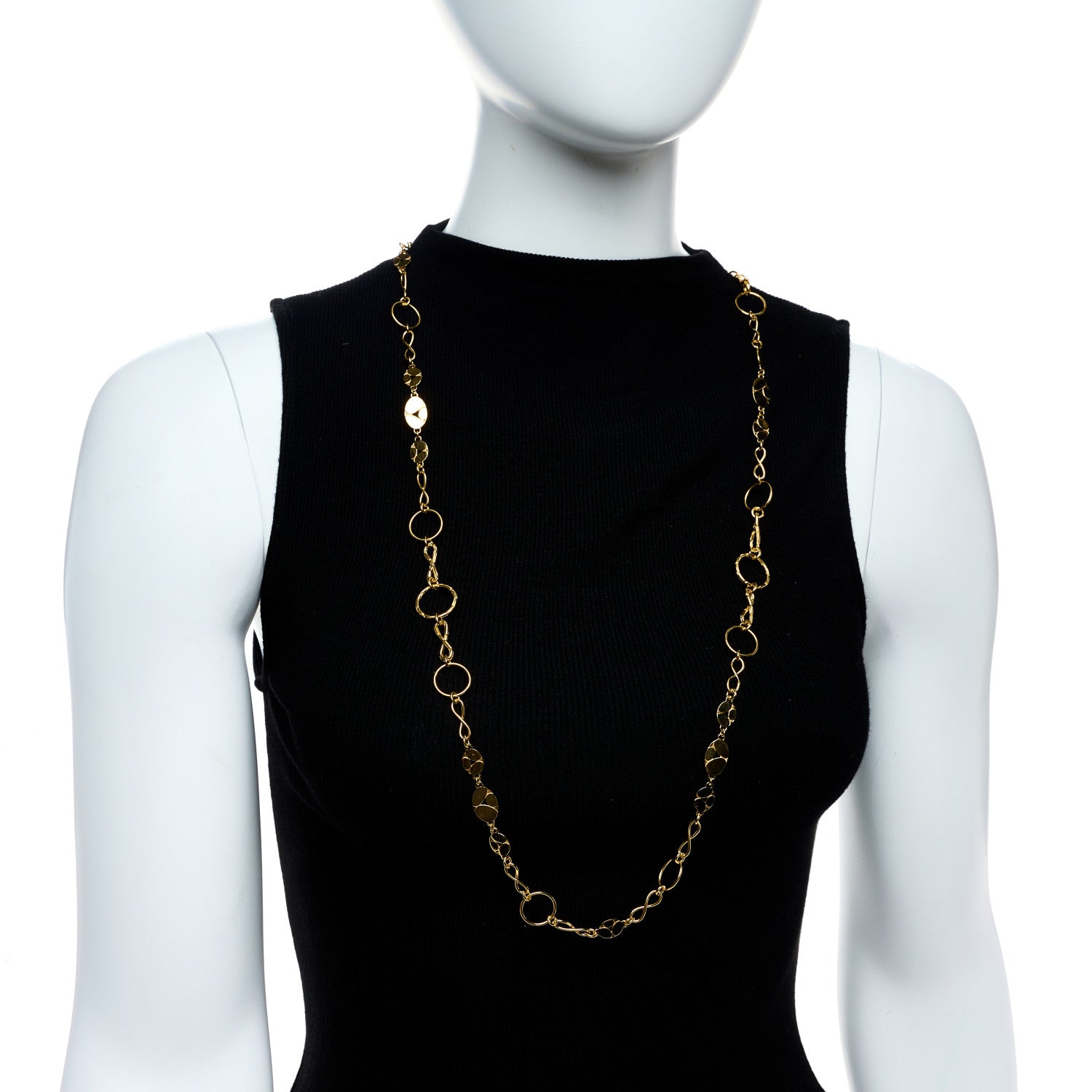 John Hardy 18K Yellow Gold Kali Round Link Infinity Necklace 2 of 5