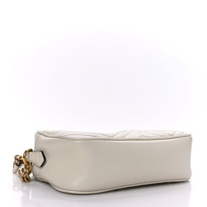 Gucci Calfskin Matelasse Small GG Marmont Chain Shoulder Bag White 4 of 10