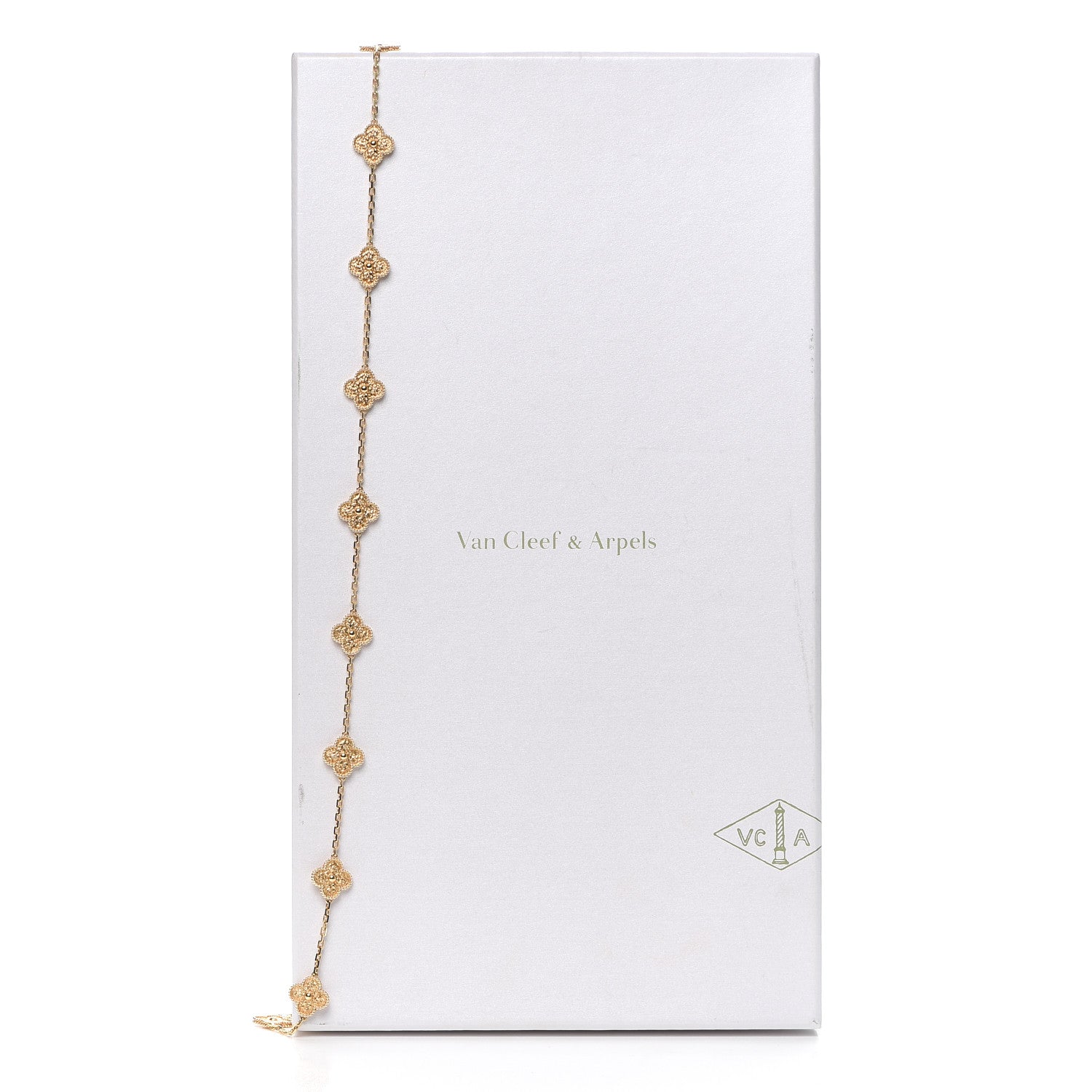Van Cleef & Arpels 18K Yellow Gold 20 Motifs Vintage Alhambra Necklace 7 of 7
